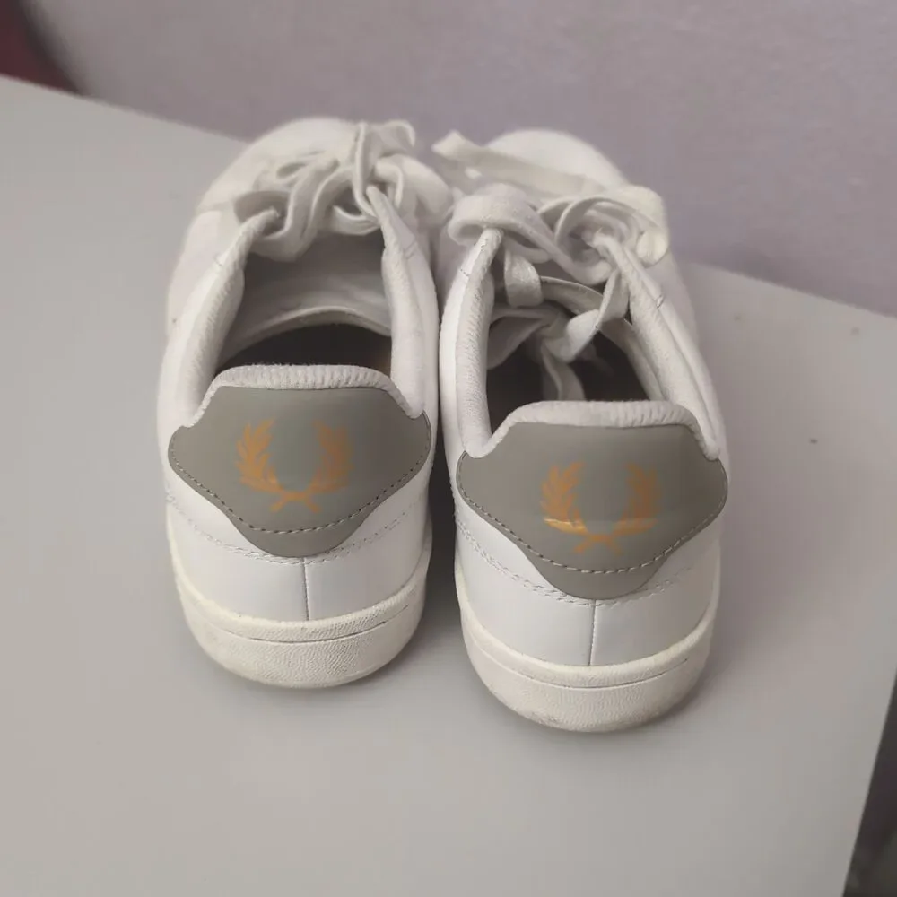 Fred Perry B721 White Leather Sneakers Shoes 10 Tennis Preppy Casual